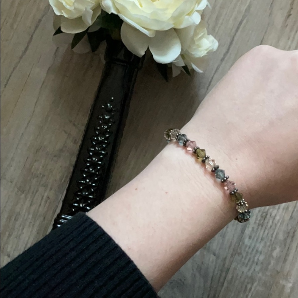 handmade multicolored crystal bead bracelet